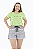 Conjunto Verão Feminino Camiseta Pistache Grow  Shorts Mescla P ao GG - Imagem 1