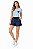 Conjunto Verão Feminino Camiseta Azul Stitch Shorts Azul Marinho P ao GG - Imagem 2