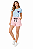 Conjunto Verão Feminino Camiseta Azul Stitch Shorts Rosa BB P ao GG - Imagem 2