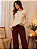 Pijama Feminino bordô Cereja 100% Algodão Penteado - Imagem 3