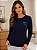Pijama Feminino azul marinho Good Vibes 100% Algodão Penteado - Imagem 2