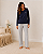 Pijama Feminino azul marinho Good Vibes 100% Algodão Penteado - Imagem 3