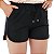 Shorts moletom feminino preto boxer - Imagem 2