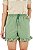 Shorts feminino moletom verde sálvia babado - Imagem 3