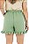 Shorts feminino moletom verde sálvia babado - Imagem 4