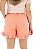 Shorts feminino moletom salmão babado - Imagem 5