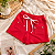 Shorts feminino moletom vermelho bolso quadrado - Imagem 4