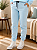 Calça Feminina adulta de Moletom Peluciado Azul Bebê - Imagem 2