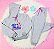 Conjunto Infantil Feminino Love Stitch Mescla com Capuz em Moletom Peluciado - Imagem 1