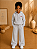 Conjunto Infantil Feminino Mescla com Capuz e Calça Pantalona - Imagem 1