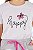 Camiseta Feminina Happy Branca 100% Algodão - Imagem 4