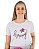 Camiseta Feminina Happy Branca 100% Algodão - Imagem 3