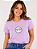 Camiseta Feminina Happy Lilás 100% Algodão - Imagem 1