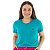 Camiseta Feminina Azul Turquesa com Bordado Motherly 100% Algodão - Imagem 2