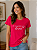 Camiseta Feminina Do All Things With Love Vermelha 100% Algodão - Imagem 1