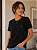 Camiseta Feminina Preta com Bordado de Coração Rosê - Imagem 1