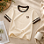 Camiseta Infantil Off White com Detalhes Marrom e Bordado de Corações - Imagem 2