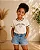Camiseta Infantil Good Vibes Off White com Detalhes Marrom - Imagem 2