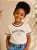 Camiseta Infantil Good Vibes Off White com Detalhes Marrom - Imagem 1