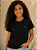Camiseta Infantil Preta com Coração Rosê – 100% Algodão - Imagem 1