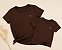 Kit Camiseta Mãe e Filha Marrom com Coração Bordado 100% Algodão - Imagem 3