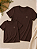 Kit Camiseta Mãe e Filha Marrom com Coração Bordado 100% Algodão - Imagem 1