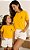 Kit Camiseta Mãe e Filha Amarelo Ouro Cultive o Bem 100% Algodão - Imagem 2