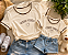 Kit Camiseta Mãe e Filha Good Vibes Off White com Detalhes Marrom - Imagem 2