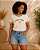 Kit Camiseta Mãe e Filha Good Vibes Off White com Detalhes Marrom - Imagem 5