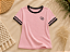 Kit Camiseta Mãe e Filha Rosa com Coração Preto em Algodão - Imagem 2