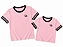 Kit Camiseta Mãe e Filha Rosa com Coração Preto em Algodão - Imagem 5