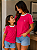Kit Camiseta Mãe e Filha Pink com Faixa Branca em Algodão - Imagem 3