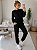 Conjunto Feminino de Moletom Peluciado Básico preto - Imagem 1