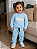 Conjunto de Moletom Peluciado Infantil Margaridas Azul Bebê - Imagem 1