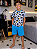 Pijama Infantil Masculino Batman Camiseta e Bermuda Azul - Imagem 1