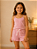 Pijama Mãe e Filha de Alça com Shorts Rosa Coração regatinha babadinho - Imagem 5