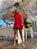 Vestido Curto Linho Costa Nua Feminino Vermelho - Imagem 3
