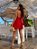Vestido Curto Linho Costa Nua Feminino Vermelho - Imagem 2
