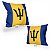 Almofada Bandeira Barbados País - Imagem 2