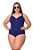 Maiô Plus Size Amarração no Busto Liso - Imagem 2