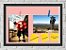 Quadro Caixa Porta Foto e Recadinho com Varal 23x33cm fundo rosa preto - Imagem 1