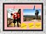 Quadro Porta Foto e Recadinho com Varal 23x33cm fundo rosa preto - Imagem 1