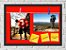 Quadro Porta Foto e Recadinho com Varal 23x33cm fundo vermelho preto - Imagem 1