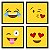 Quadro  23x23cm (4 und.) Nerderia e Lojaria emoticos whatsapp preto - Imagem 1