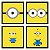 Quadro  23x23cm (4 und.) Nerderia e Lojaria minions preto - Imagem 1