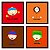 Quadro  23x23cm (4 und.) Nerderia e Lojaria south park minimalista preto - Imagem 1