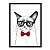 Quadro Decorativo 33x43cm Nerderia e Lojaria gato de gravata preto - Imagem 1