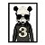 Quadro Decorativo 33x43cm Nerderia e Lojaria panda fumando preto - Imagem 1