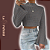 Blusa Tricot Sueter Lis Cinza - Imagem 3