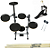 Bateria de Estudos 6 Peças Stroke Pads BAT02 + Pedal de Bumbo + Par de Baquetas - Imagem 1